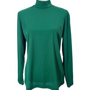 Vintage 70s Green Mockneck Ribbed Long Sleeve Sunny South Fashions